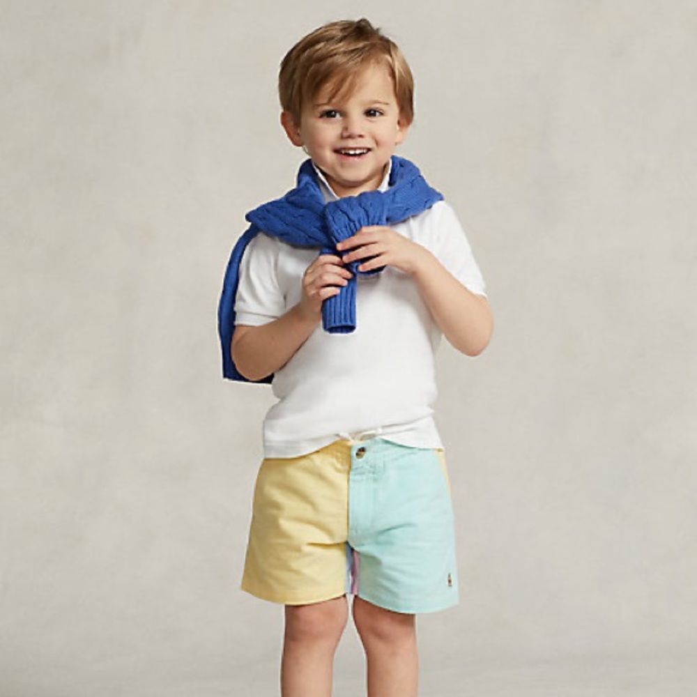 POLO PREPSTER COLOR-BLOCKED OXFORD SHORT - 3T - EUC